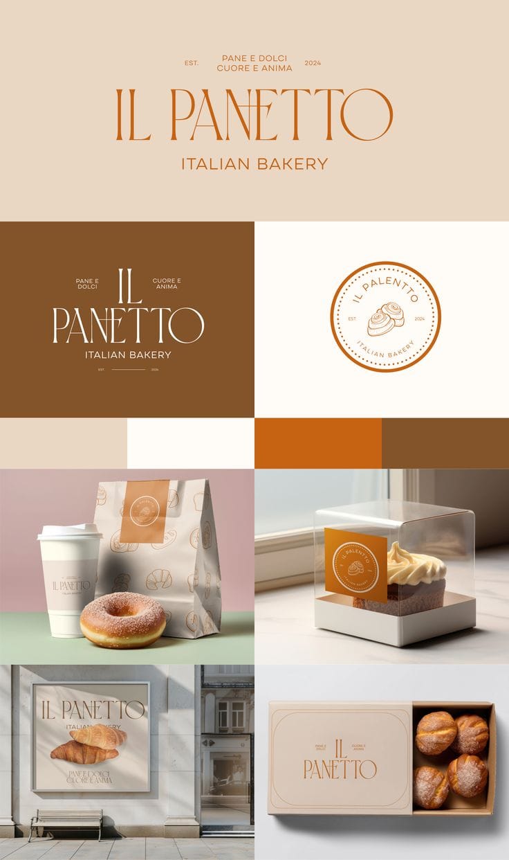 Elegant Luxury Minimalist Aesthetic Bakery Logo Design and Branding Design
